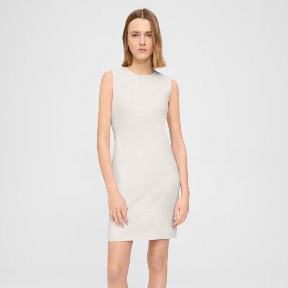 Theory White Fitted Dress
